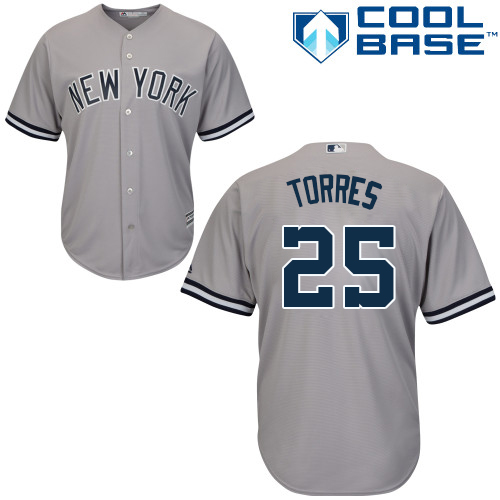 Yankees #25 Gleyber Torres Grey New Cool Base Stitched MLB Jersey