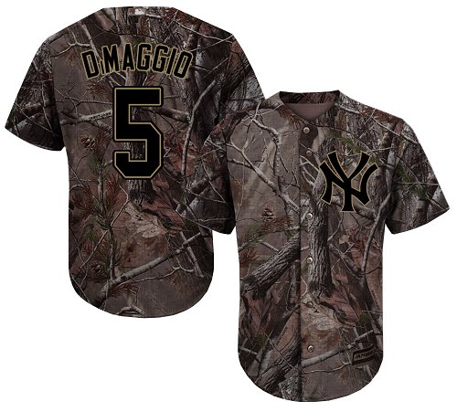 Yankees #5 Joe DiMaggio Camo Realtree Collection Cool Base Stitched MLB Jersey