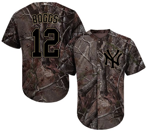 Yankees #12 Wade Boggs Camo Realtree Collection Cool Base Stitched MLB Jersey