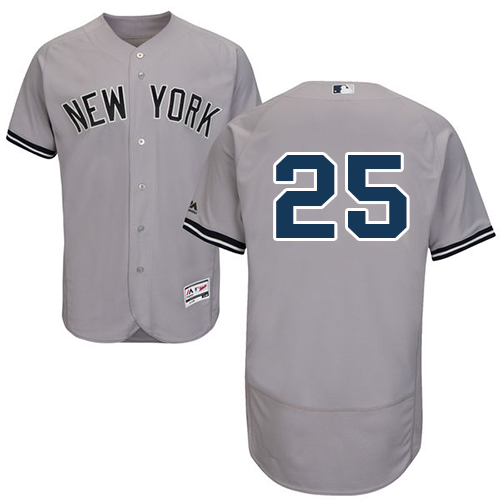 Yankees #25 Gleyber Torres Grey Flexbase Authentic Collection Stitched MLB Jersey