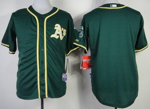 Athletics Blank Green Cool Base Stitched MLB Jersey - Click Image to Close