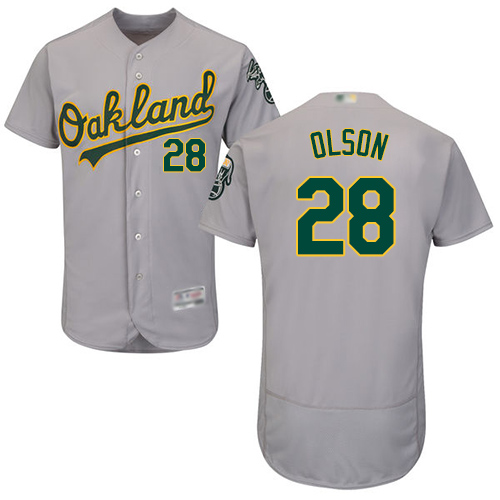 Athletics #28 Matt Olson Grey Flexbase Authentic Collection Stitched MLB Jersey