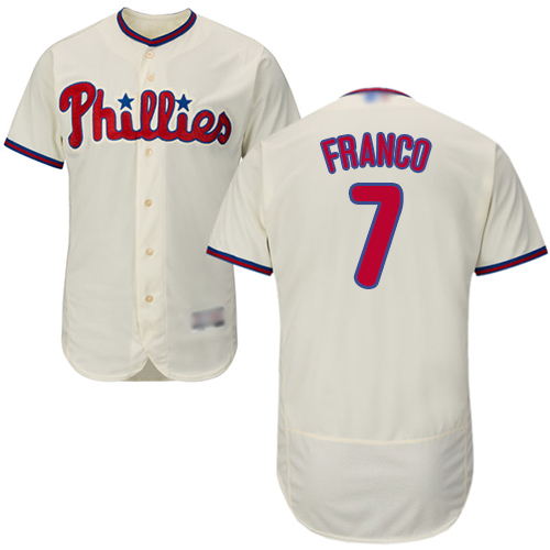 Phillies #7 Maikel Franco Cream Flexbase Authentic Collection Stitched MLB Jersey