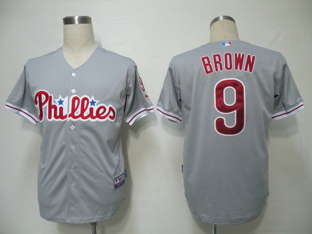 Phillies #9 Domonic Brown Grey Cool Base Stitched MLB Jersey