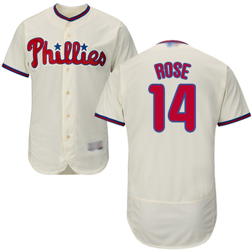 Phillies #14 Pete Rose Cream Flexbase Authentic Collection Stitched MLB Jersey