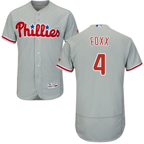 Phillies #4 Jimmie Foxx Grey Flexbase Authentic Collection Stitched MLB Jersey