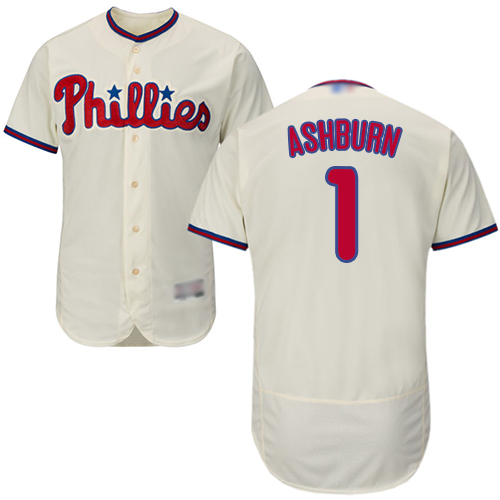 Phillies #1 Richie Ashburn Cream Flexbase Authentic Collection Stitched MLB Jersey