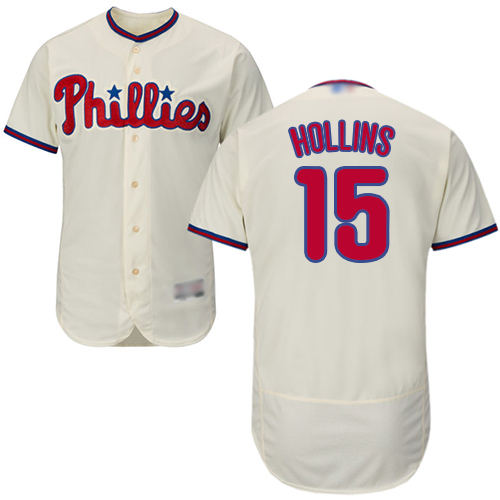 Phillies #15 Dave Hollins Cream Flexbase Authentic Collection Stitched MLB Jersey