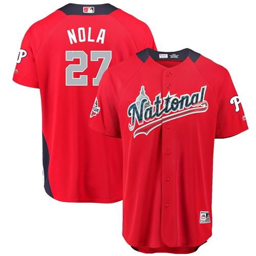 Phillies #27 Aaron Nola Red 2018 All-Star National League Stitched MLB Jersey