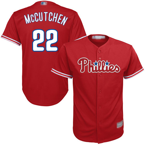 Phillies #22 Andrew McCutchen Red New Cool Base Stitched Baseball Jersey - Click Image to Close