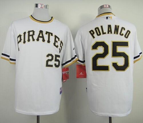 Pirates #25 Gregory Polanco White Alternate 2 Cool Base Stitched MLB Jersey - Click Image to Close