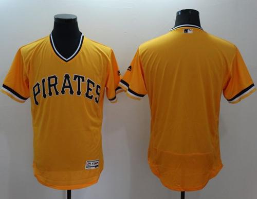 Pirates Blank Gold Flexbase Authentic Collection Stitched MLB Jersey