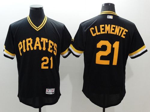 Pirates #21 Roberto Clemente Black Flexbase Authentic Collection Cooperstown Stitched MLB Jersey