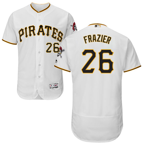 Pirates #26 Adam Frazier White Flexbase Authentic Collection Stitched MLB Jersey - Click Image to Close