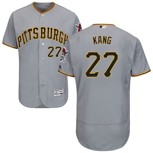 Pirates #27 Jung-ho Kang Grey Flexbase Authentic Collection Stitched MLB Jersey