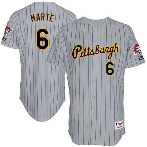 Pirates #6 Starling Marte Grey Strip 1997 Turn Back The Clock Stitched MLB Jersey