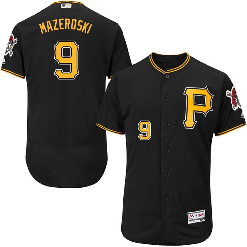 Pirates #9 Bill Mazeroski Black Flexbase Authentic Collection Stitched MLB Jersey