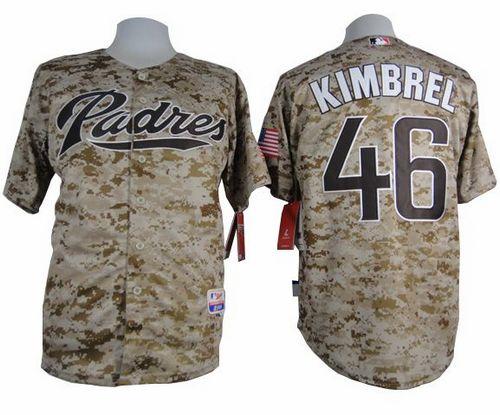 Padres #46 Craig Kimbrel Camo Alternate 2 Cool Base Stitched MLB Jersey - Click Image to Close