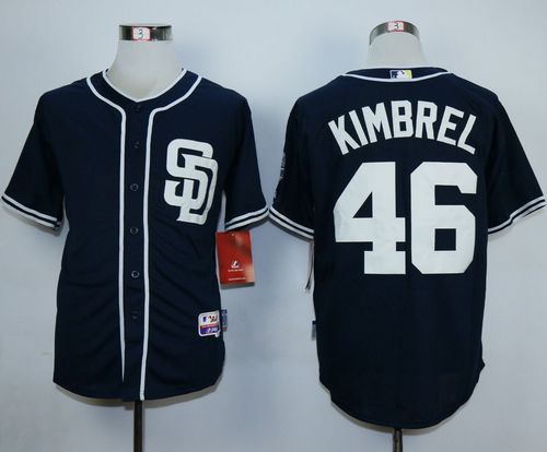 Padres #46 Craig Kimbrel Dark Blue Alternate 1 Cool Base Stitched MLB Jersey - Click Image to Close