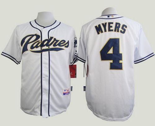 Padres #4 Wil Myers White Cool Base Stitched MLB Jersey