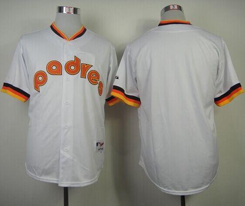 Padres Blank White 1984 Turn Back The Clock Stitched MLB Jersey - Click Image to Close