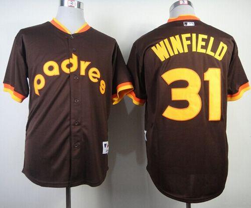 Padres #31 Dave Winfield Coffee 1984 Turn Back The Clock Stitched MLB Jersey