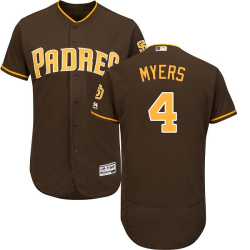 Padres #4 Wil Myers Brown Flexbase Authentic Collection Stitched MLB Jersey - Click Image to Close