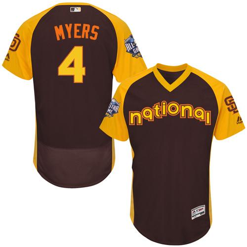 Padres #4 Wil Myers Brown Flexbase Authentic Collection 2016 All-Star National League Stitched MLB Jersey - Click Image to Close