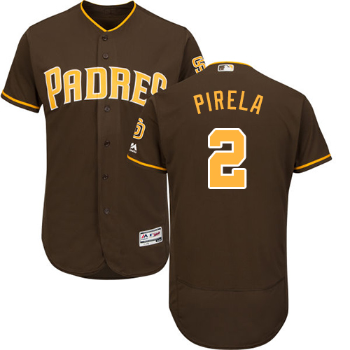 Padres #2 Jose Pirela Brown Flexbase Authentic Collection Stitched MLB Jersey