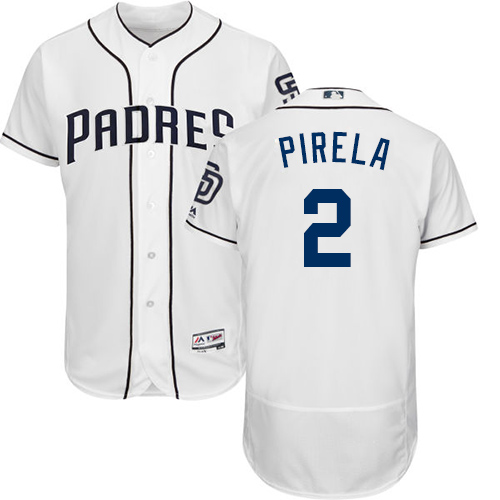 Padres #2 Jose Pirela White Flexbase Authentic Collection Stitched MLB Jersey