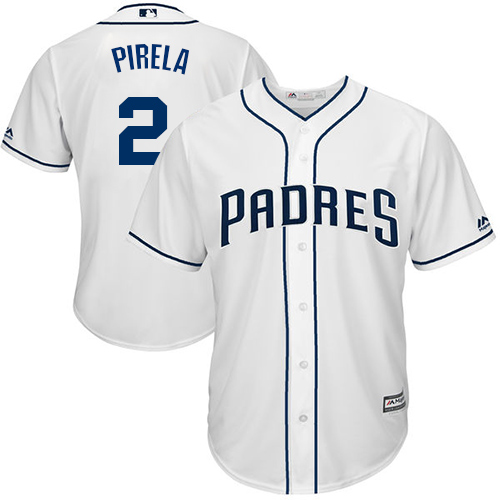 Padres #2 Jose Pirela White New Cool Base Stitched MLB Jersey