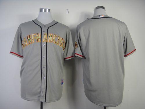 Giants Blank Grey USMC Cool Base Stitched MLB Jersey