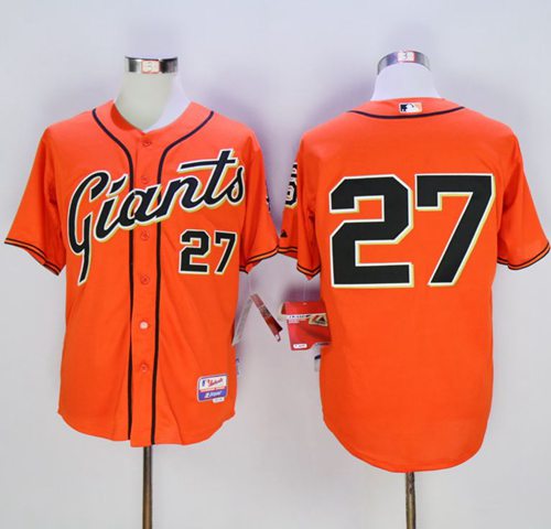 Giants #27 Juan Marichal Orange Cool Base Stitched MLB Jersey