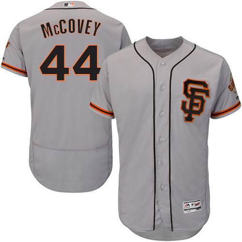 Giants #44 Willie McCovey Grey Flexbase Authentic Collection Road 2 Stitched MLB Jersey - Click Image to Close