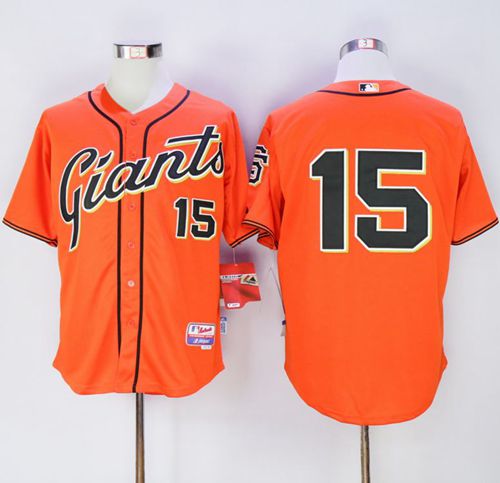 Giants #15 Bruce Bochy Orange Alternate Cool Base Stitched MLB Jersey