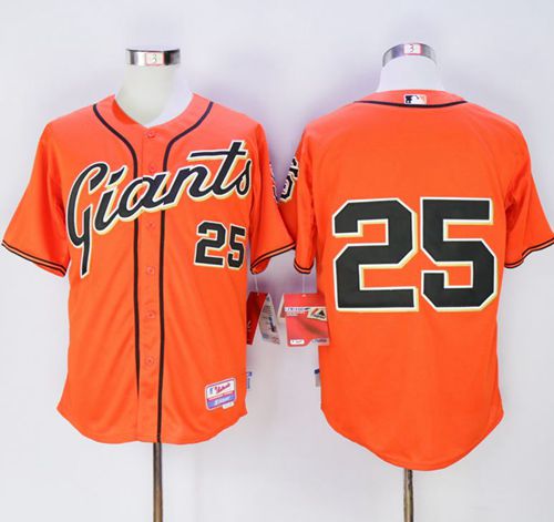 Giants #25 Barry Bonds Orange Alternate Cool Base Stitched MLB Jersey