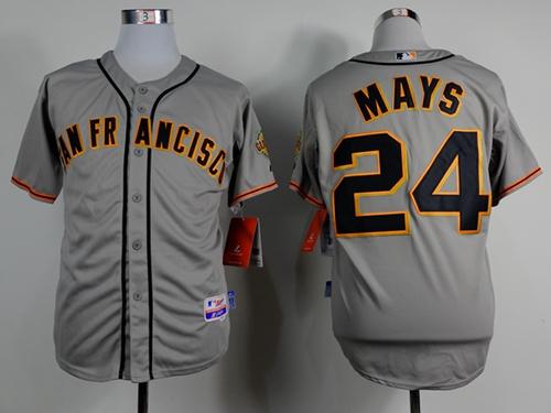 Giants #24 Willie Mays Grey Road Cool Base Stitched MLB Jersey