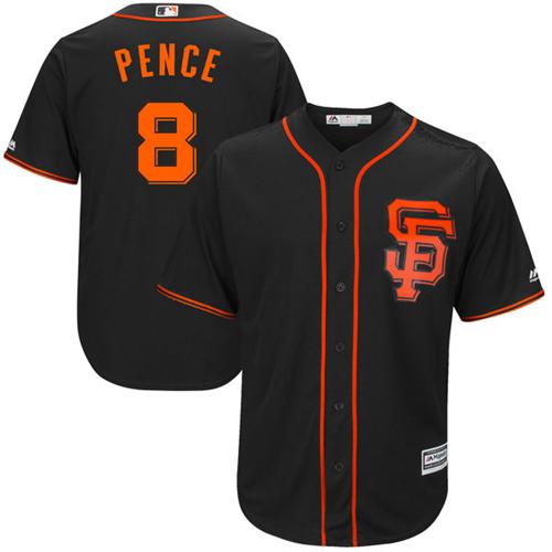 Giants #8 Hunter Pence Black Alternate New Cool Base Stitched MLB Jersey