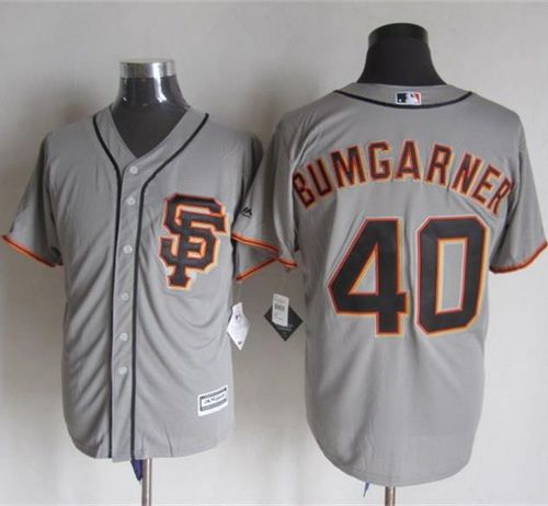 Giants #40 Madison Bumgarner Grey Road 2 New Cool Base Stitched MLB Jersey