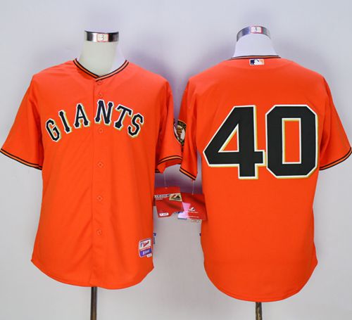 Giants #40 Madison Bumgarner Orange Old Style "Giants" Stitched MLB Jersey