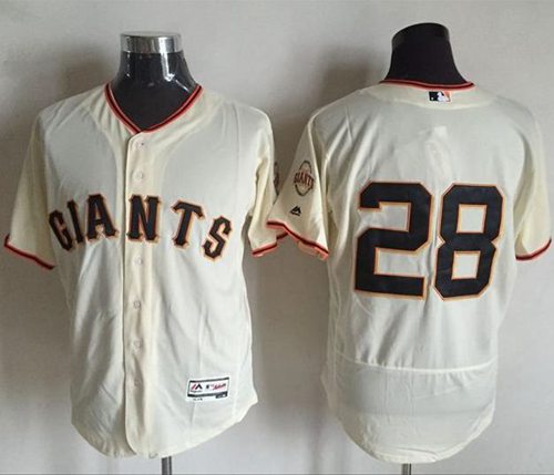 Giants #28 Buster Posey Cream Flexbase Authentic Collection Stitched MLB Jersey