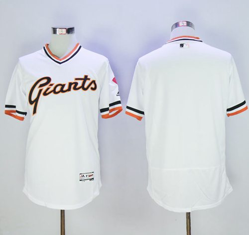 Giants Blank White Flexbase Authentic Collection Cooperstown Stitched MLB Jersey - Click Image to Close