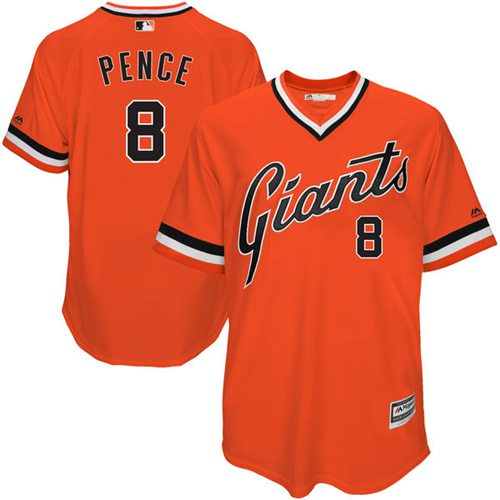 Giants #8 Hunter Pence Orange 1978 Turn Back The Clock Stitched MLB Jersey