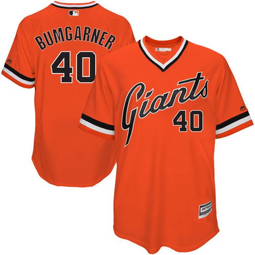 Giants #40 Madison Bumgarner Orange 1978 Turn Back The Clock Stitched MLB Jersey