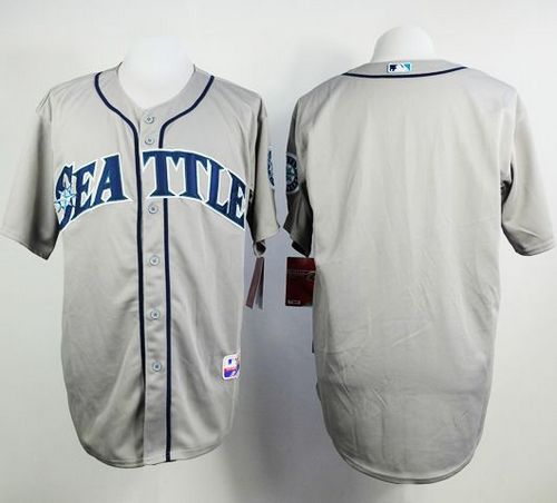 Mariners Blank Grey Cool Base Stitched MLB Jersey