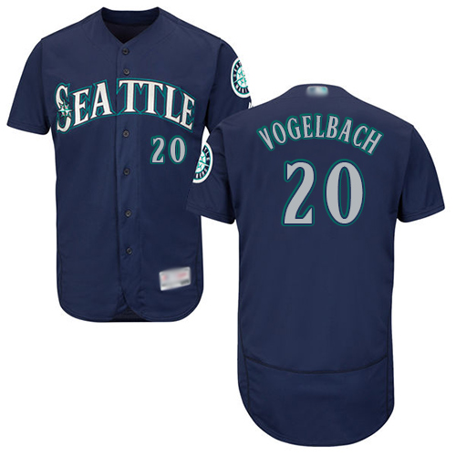 Mariners #20 Dan Vogelbach Navy Blue Flexbase Authentic Collection Stitched MLB Jersey - Click Image to Close