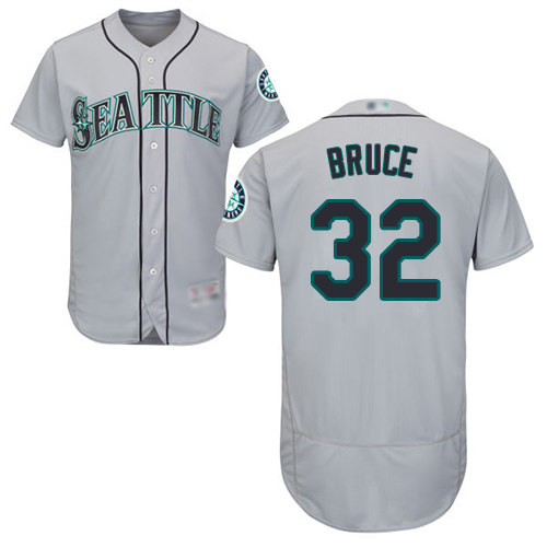 Mariners #32 Jay Bruce Grey Flexbase Authentic Collection Stitched MLB Jersey - Click Image to Close