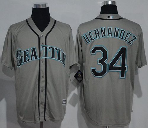 Mariners #34 Felix Hernandez Grey New Cool Base Stitched MLB Jersey