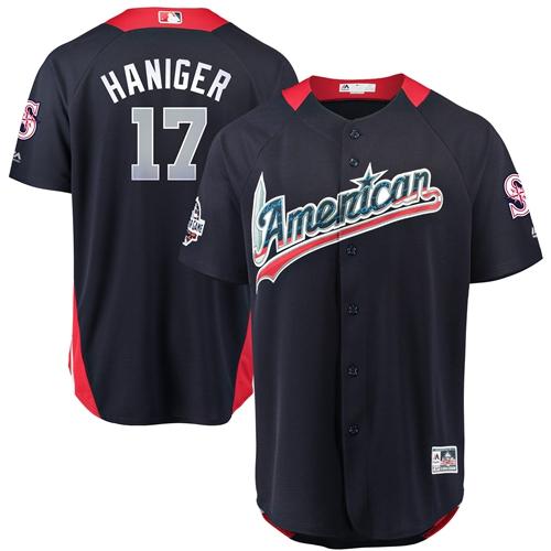 Mariners #17 Mitch Haniger Navy Blue 2018 All-Star American League Stitched MLB Jersey - Click Image to Close