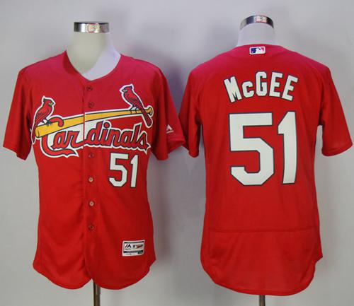 Cardinals #51 Willie McGee Red Flexbase Authentic Collection Stitched MLB Jersey - Click Image to Close